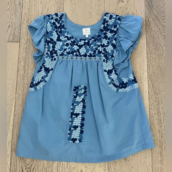 J. Marie Blue Embroidered Women's Blouse Size Small - Picture 3 of 5